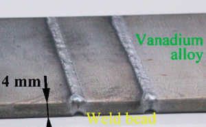 Laser-welded plate of NIFS-HEAT-2 low activation vanadium alloy